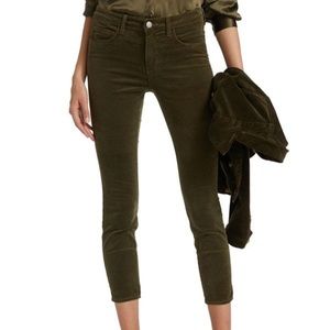 Skinny crop pants crafted of plush luxurious velvet.